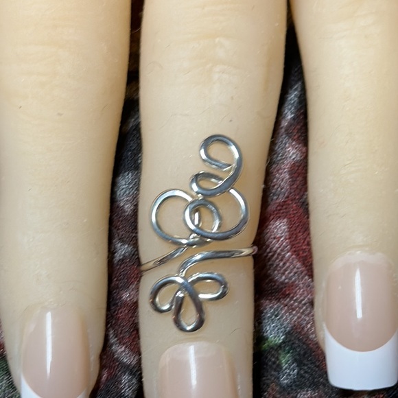 Sterling Silver Toe Ring- Adjustable Unique Toe Ring-Midi/Knuckle Ring- FS#34 - Picture 9 of 12